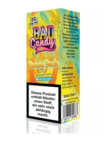 Banana Beach - Bad Candy Nic Salt Liquid 10ml
