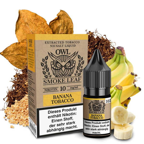 Banana Tobacco - OWL Smoke Leaf - Nikotinsalz Liquid 10ml