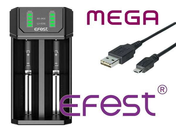 Efest Mega Ladegerät für 3,6V-3,7V Li-Ion Rundzellen