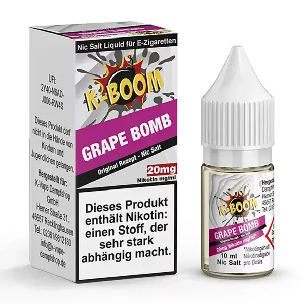 Grape Bomb - K-Boom Salt 20mg 10ml Liquid
