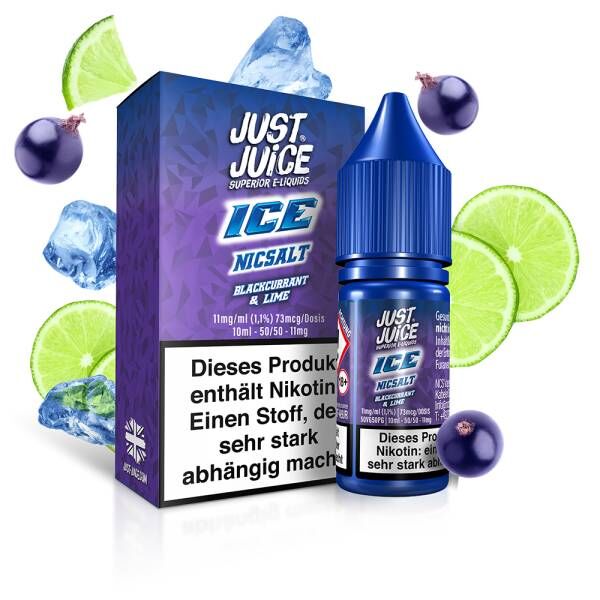 Blackcurrant & Lime Ice - Just Juice - Nikotinsalz Liquid 10ml