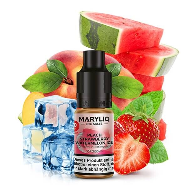 Peach Strawberry Watermelon Ice - Maryliq - Nikotinsalz Liquid 10ml